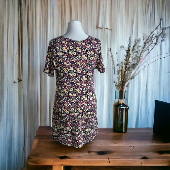 Lularoe ladies floral Perfect T asymmetrical pullover cotton tunic scoop neck XS - Picture 5 of 10